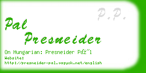 pal presneider business card